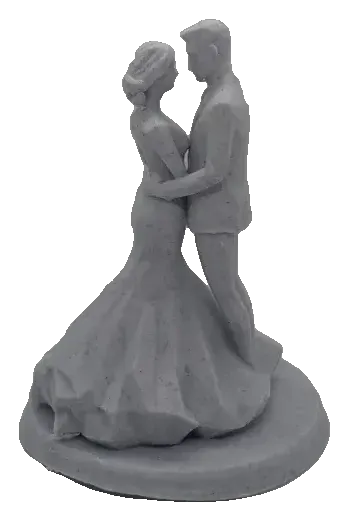 Noivos em facetas, escultura geométrica