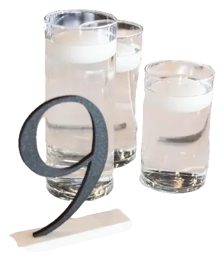 Números de mesa elegantes, com base