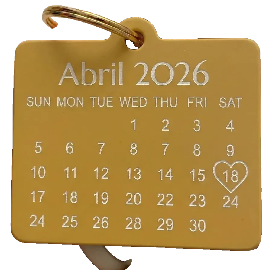 Porta-chaves calendário com o vosso dia