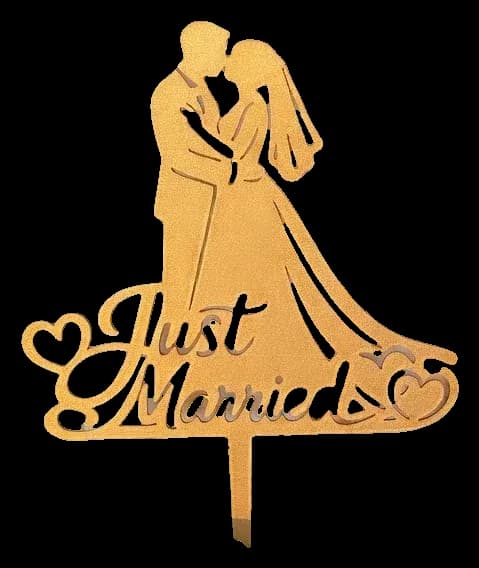 Topo Just Married com silhueta dos noivos