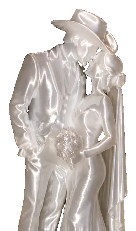 Estatueta de noivos country para o topo do bolo