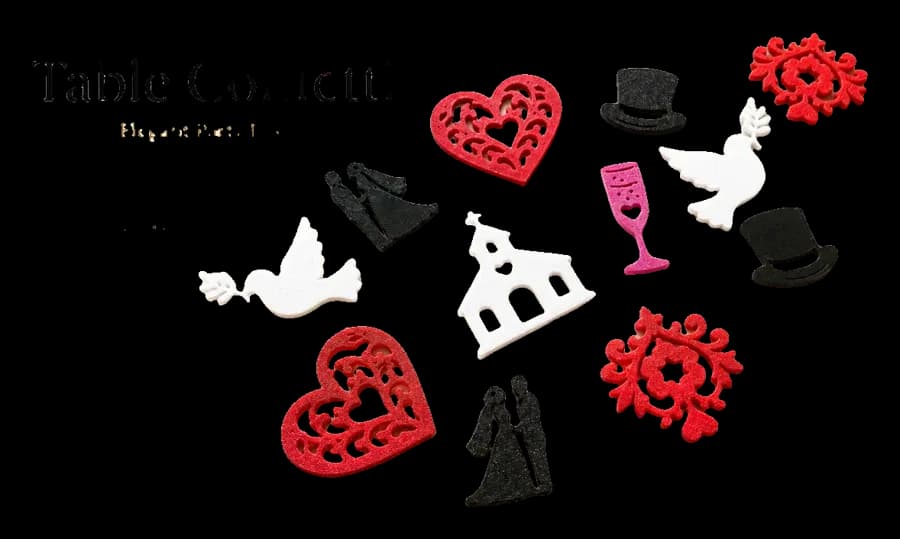 Confetes de mesa para o casamento