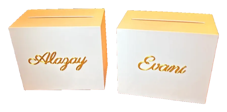 Caixa para envelopes com os vossos nomes