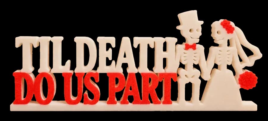 Noivos esqueleto «Till death do us part»
